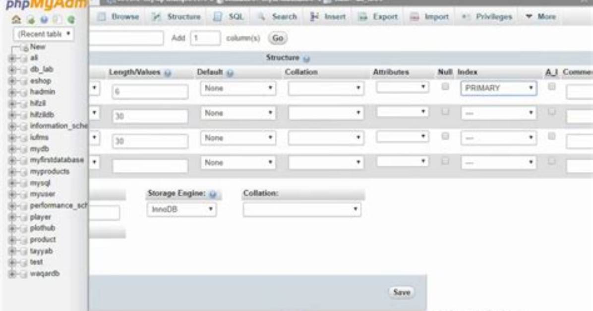 How to Create Database Table in Wamp Server