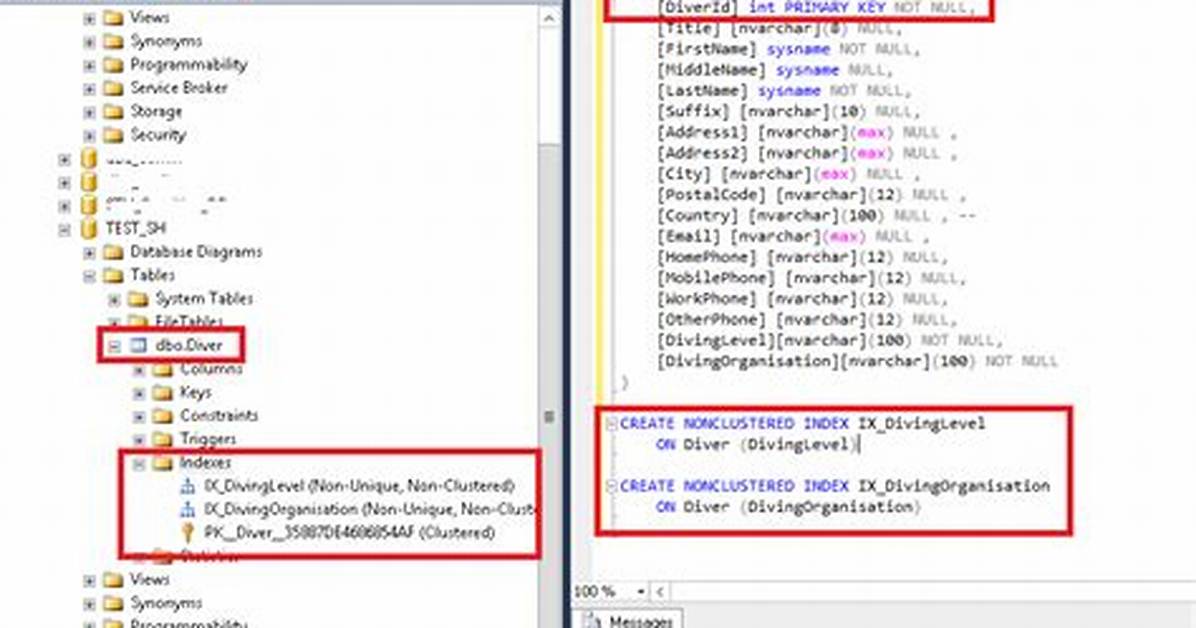 How to Create Index in Sql Server 2012