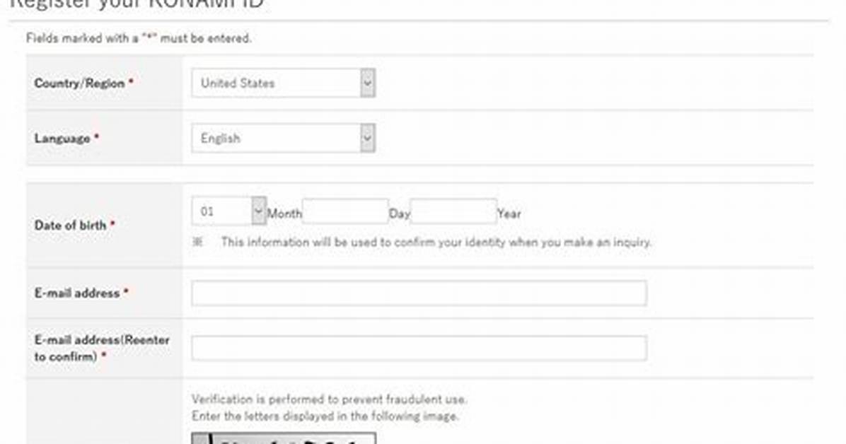 How to Create Konami Id