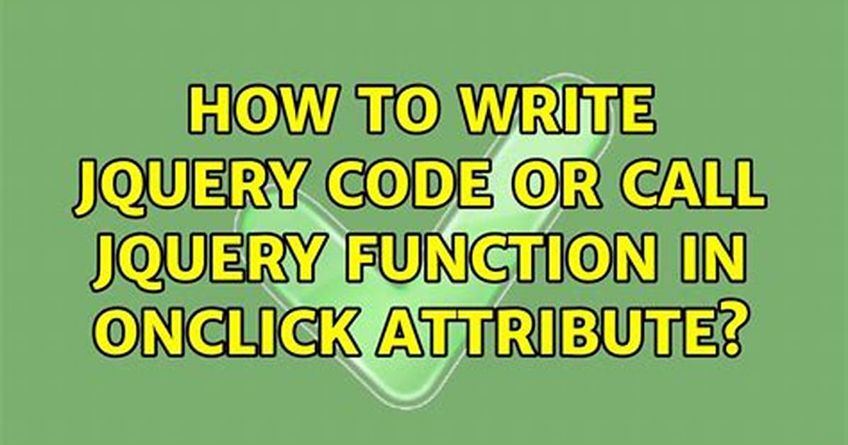 How to Create Onclick Function in Jquery