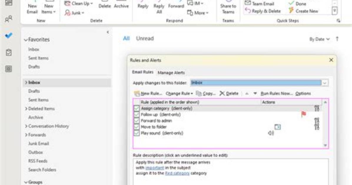 How to Create Server Rules in Outlook 2016