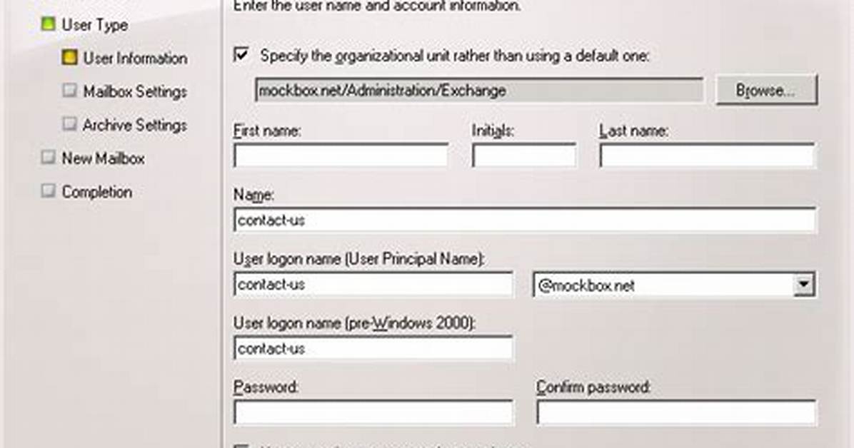 How to Create Shared Mailbox Exchange 2010