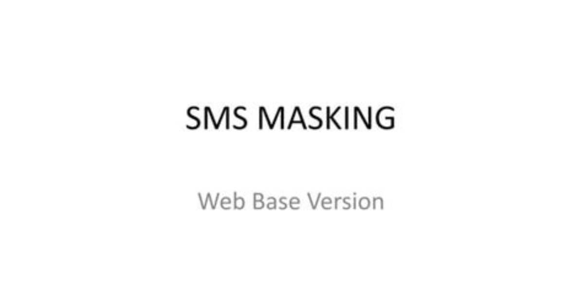 How to Create Sms Masking