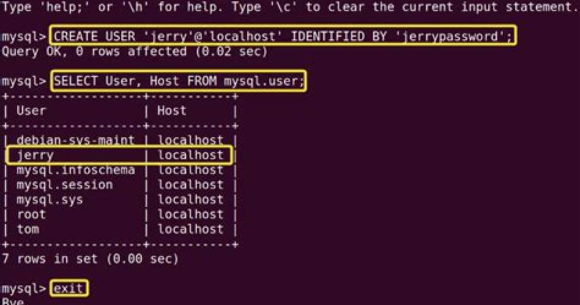 How to Create User in Mysql Database in Centos 7