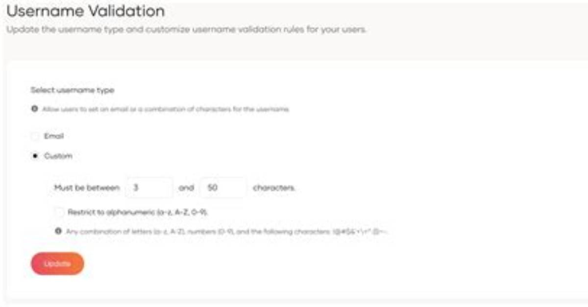 How to Customize Username Validation