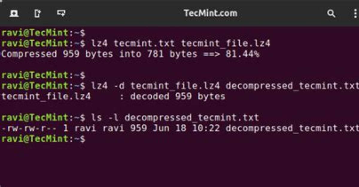 How to Decompress. Lz4?