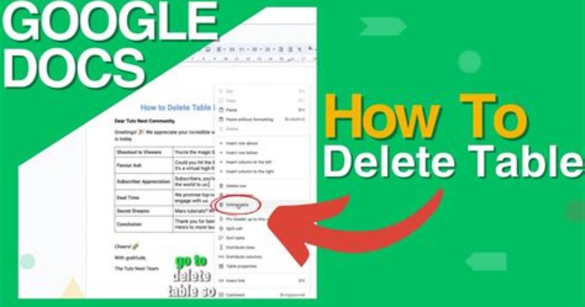 How to Delete Tables?