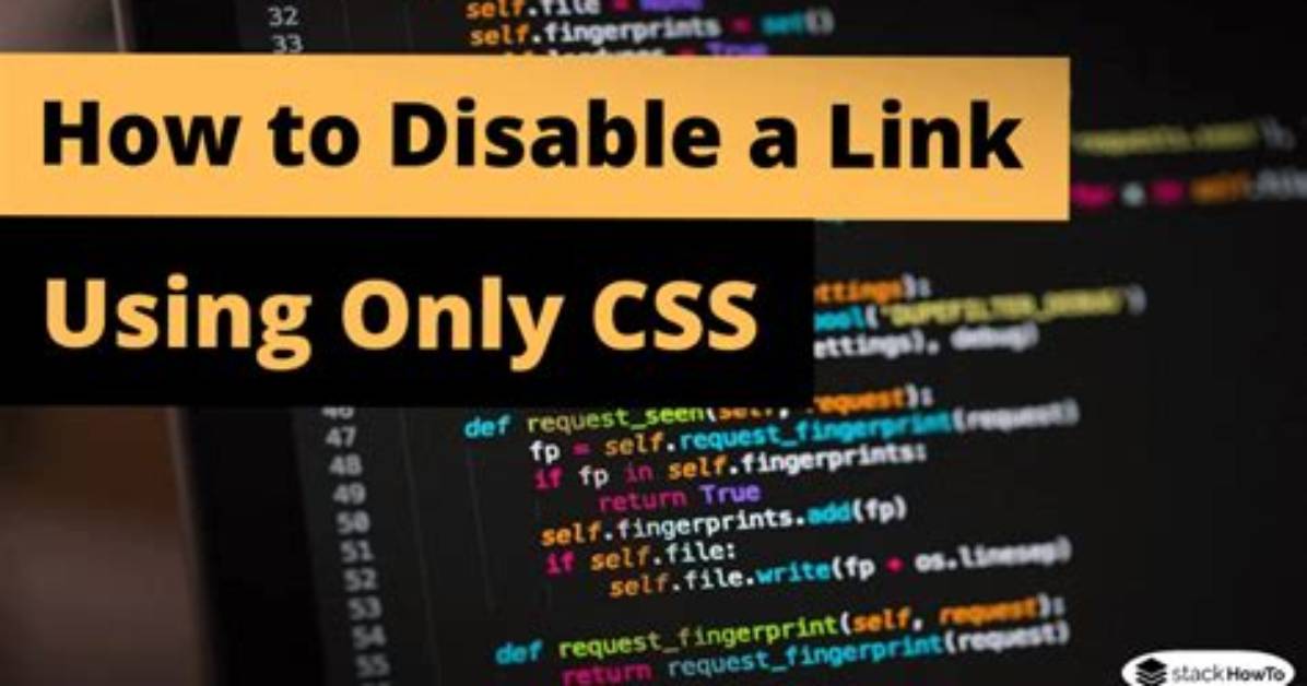 How to Disable a Link Using Only Css