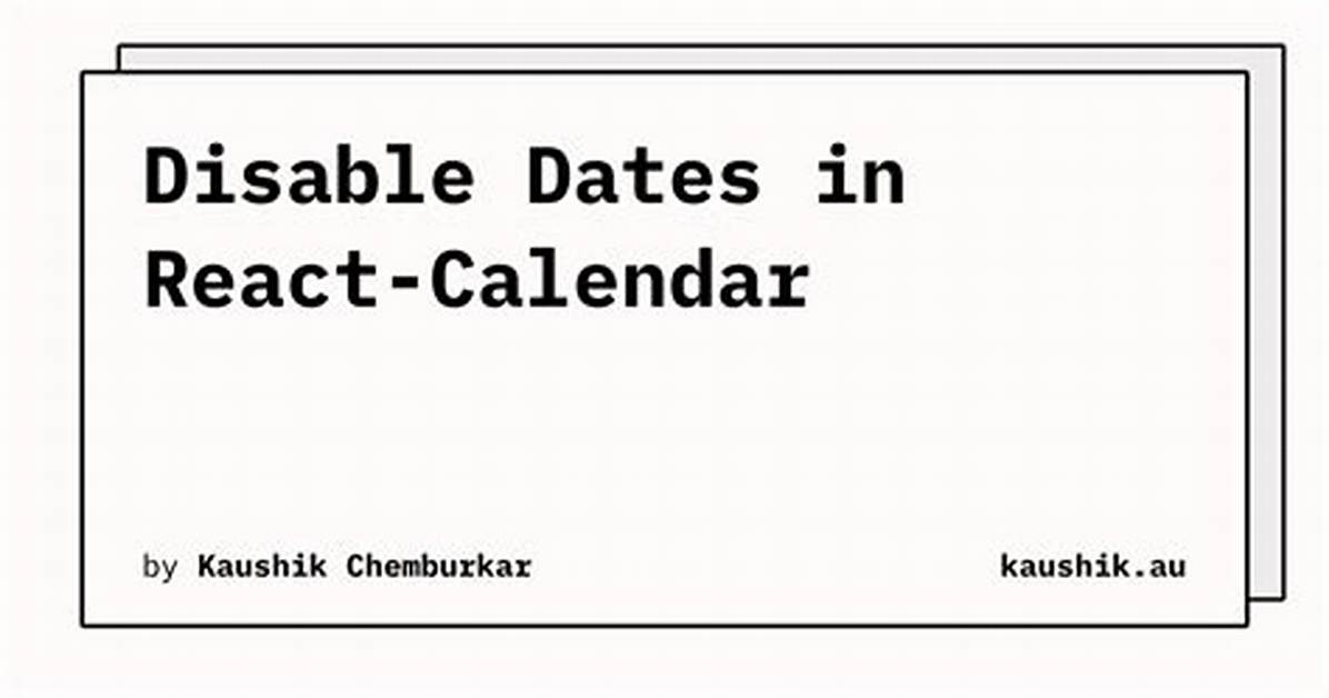How to Disable Specific Dates in React Datepicker?