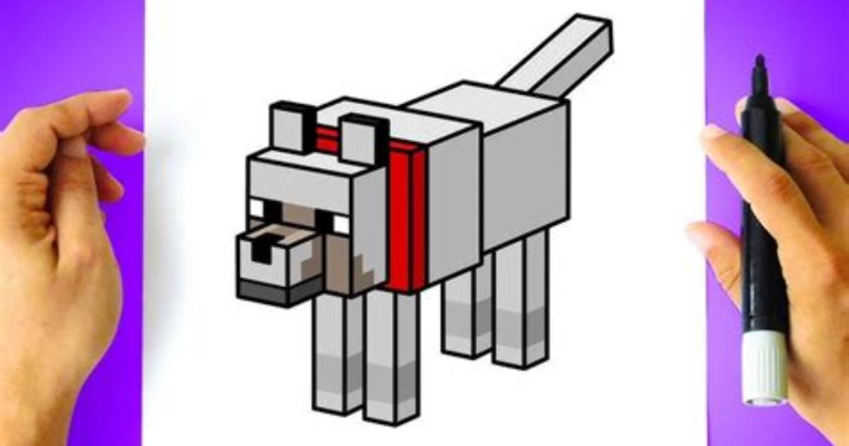 How to Draw a Minecraft Wolf