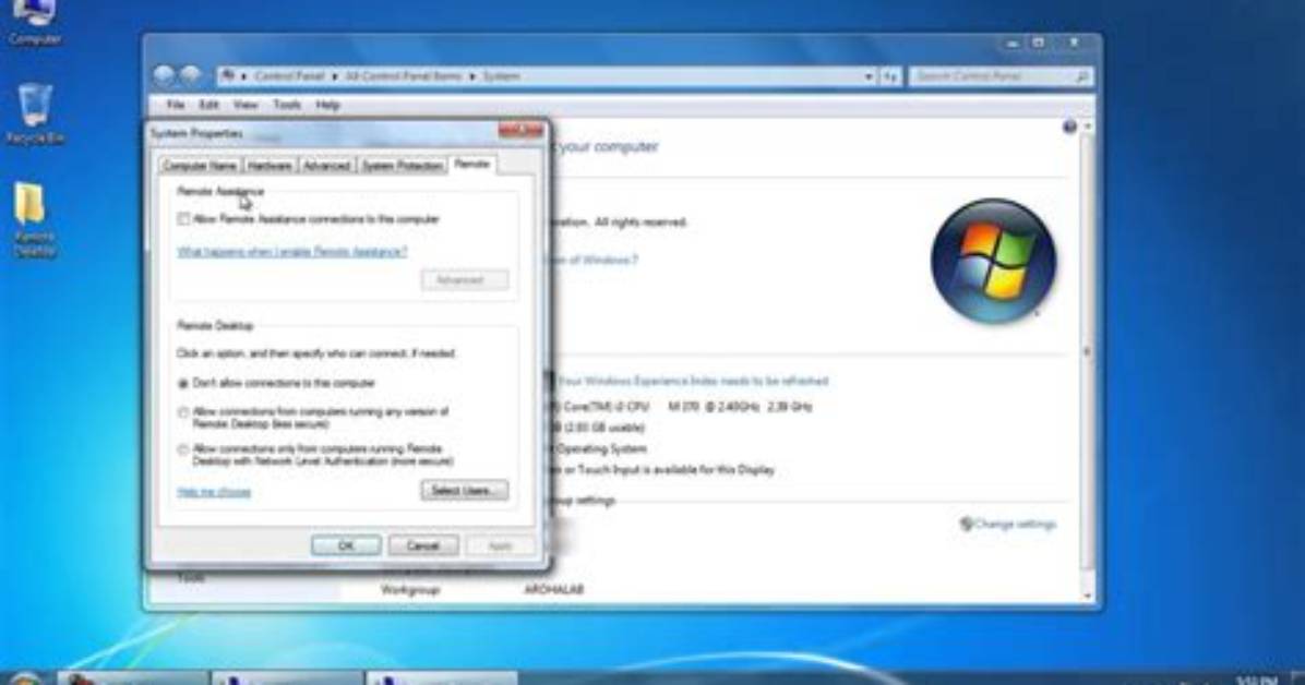 How to Enable Remote Desktop Windows 7?