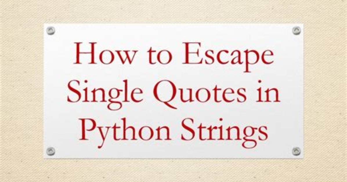 How to Escape Single Quotes in Python on a Server to Be Used in Javascript on a Client