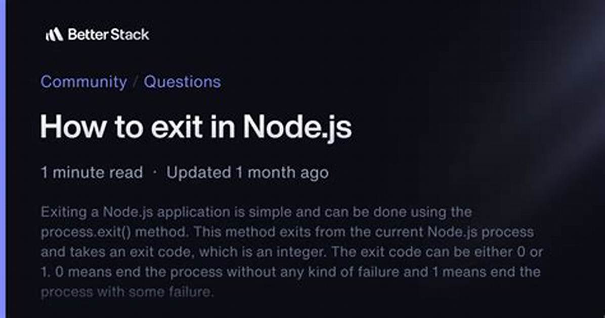 How to Exit in Node. Js