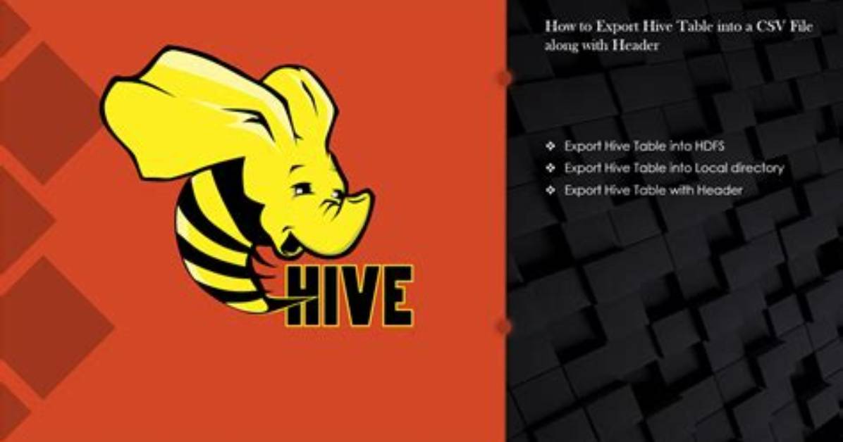 How to Export a Hive Table into a Csv File?