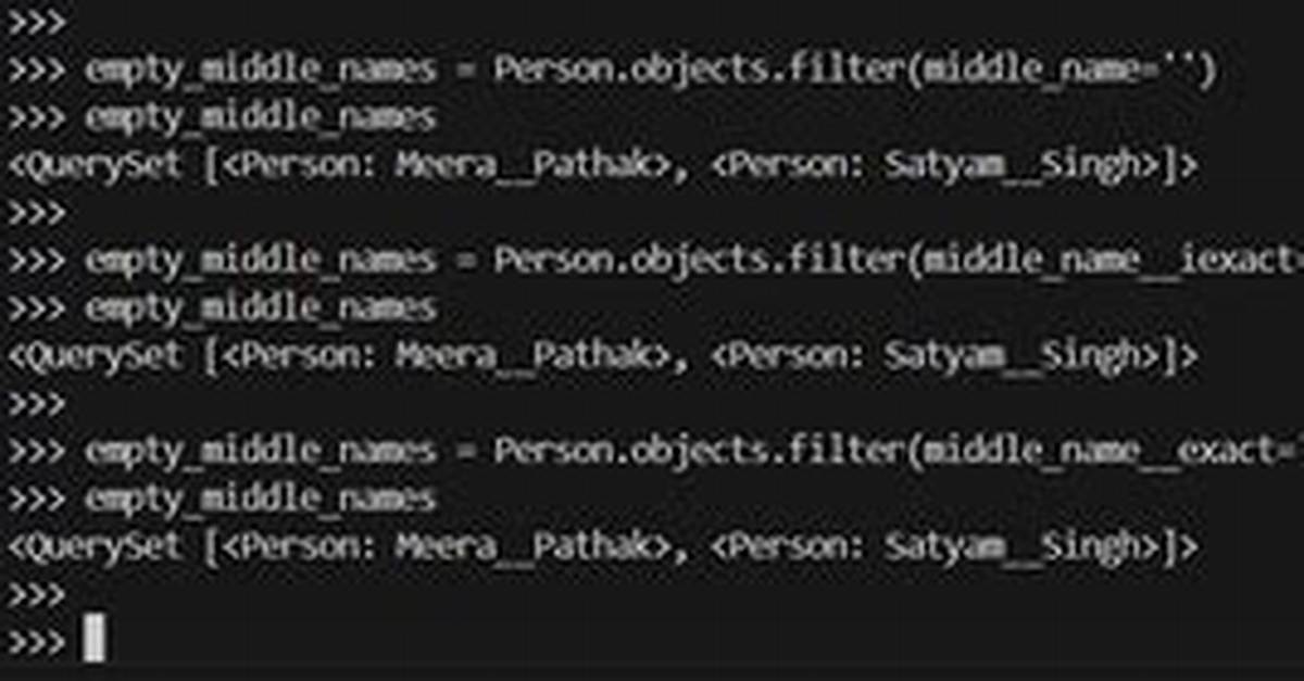 How to Filter Empty or Null Names in a Queryset?