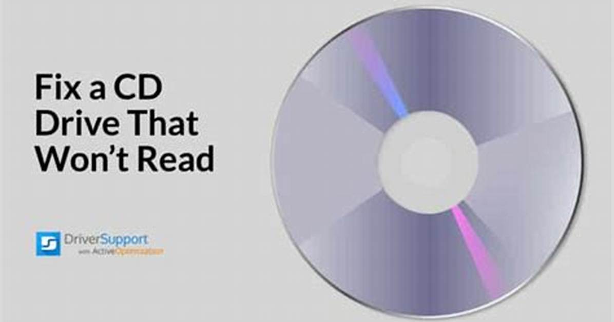 How to Fix a Cd That Won't Read?