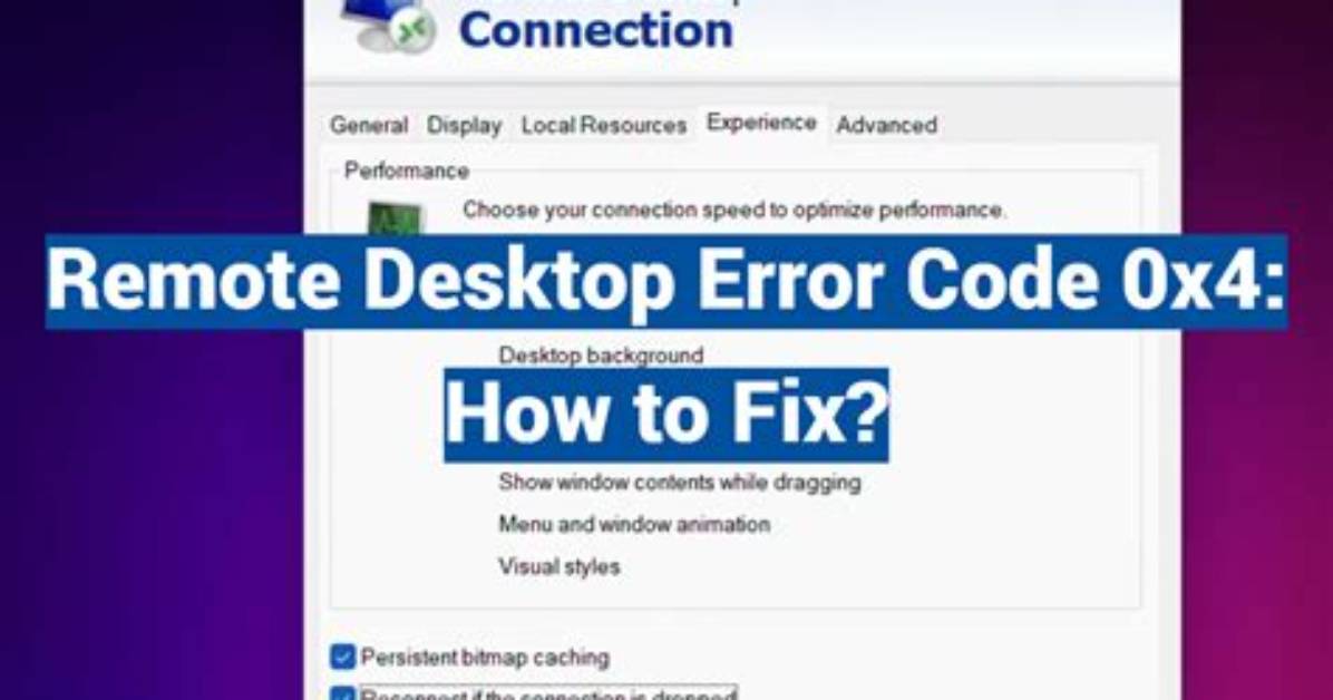 How to Fix Remote Desktop Error Code 0X204