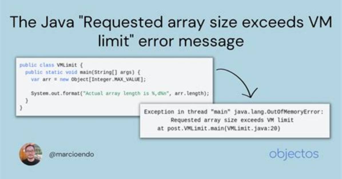 How to Fix "Requested Array Size Exceeds Vm Limit" Error in Java?