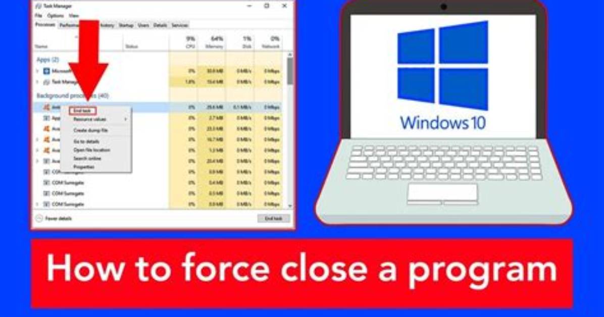 How to Force Close a Program on Windows?