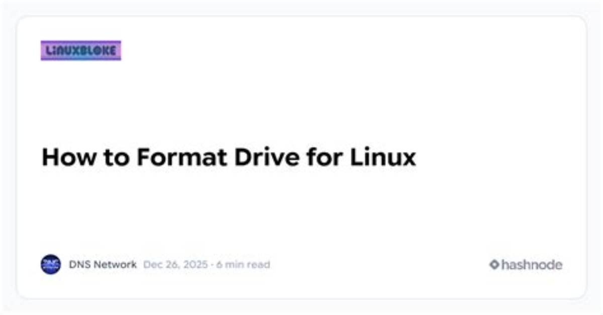 How to Format a Drive in Linux?