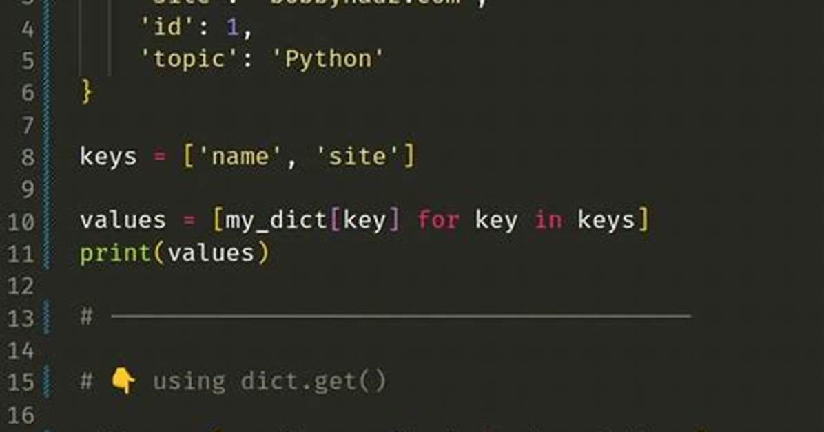 How to Get Multiple Dictionary Values?