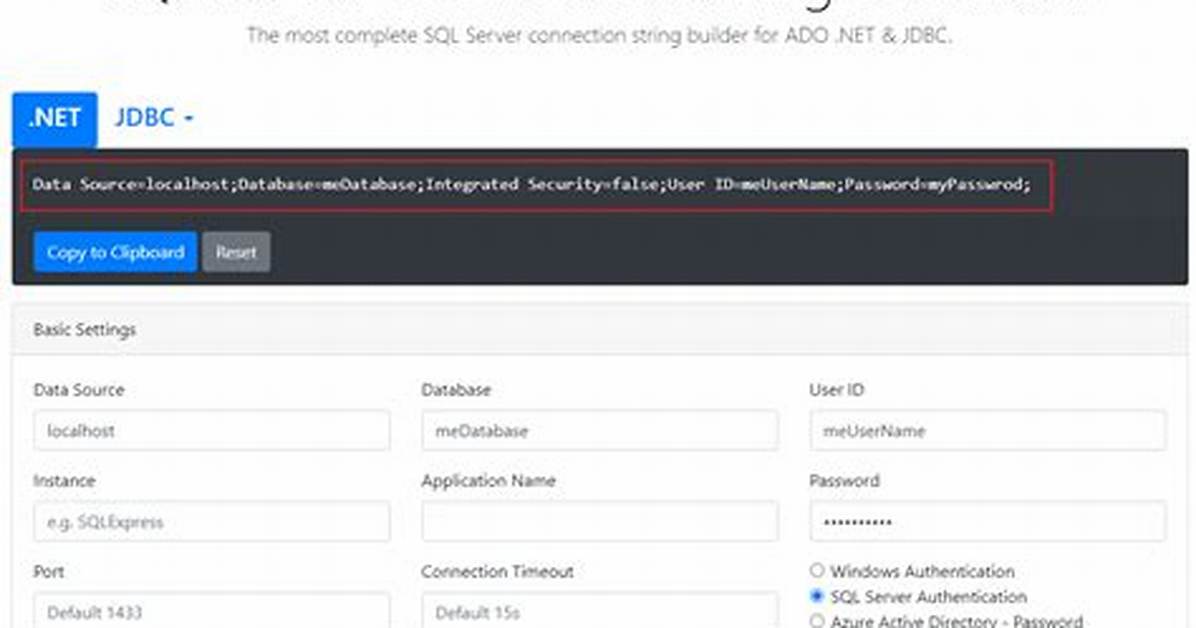 How to Get the Connection String from a Database