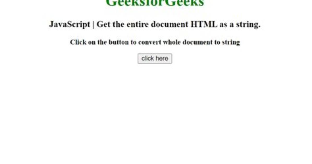 How to Get the Entire Document Html as a String?