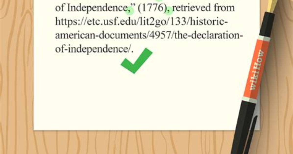 How to in Text Cite the Declaration of Independence