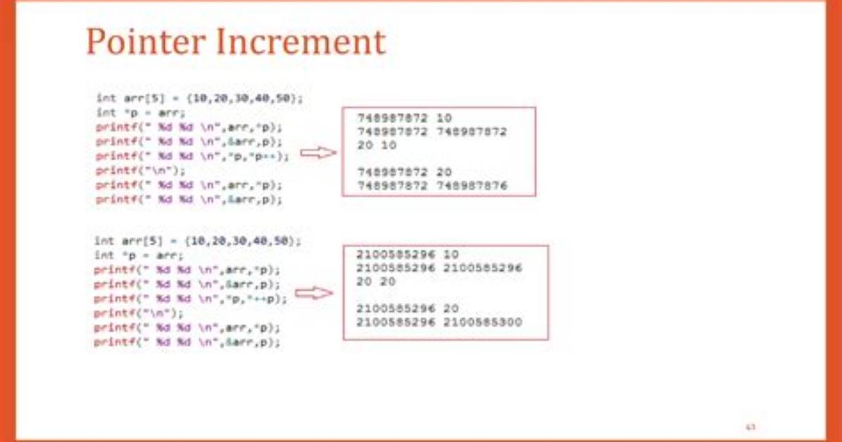 How to Increment a Pointer Address and Pointer's Value?