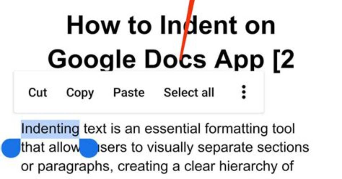 How to Indent on Google Docs App?