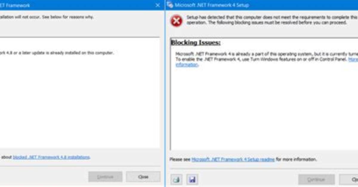How to Install. Net V4X Framework in Windows 10 When V4 Installation Is Blocked?