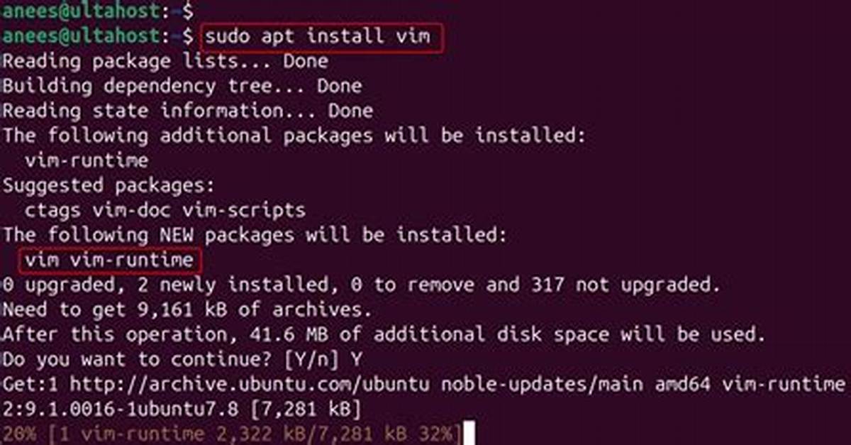 How to Install Vim on Redhat via Commmandline