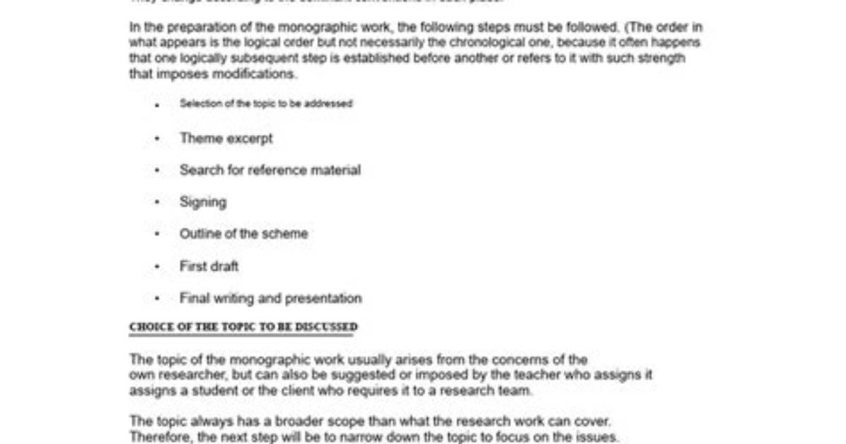How to Make Monograph?