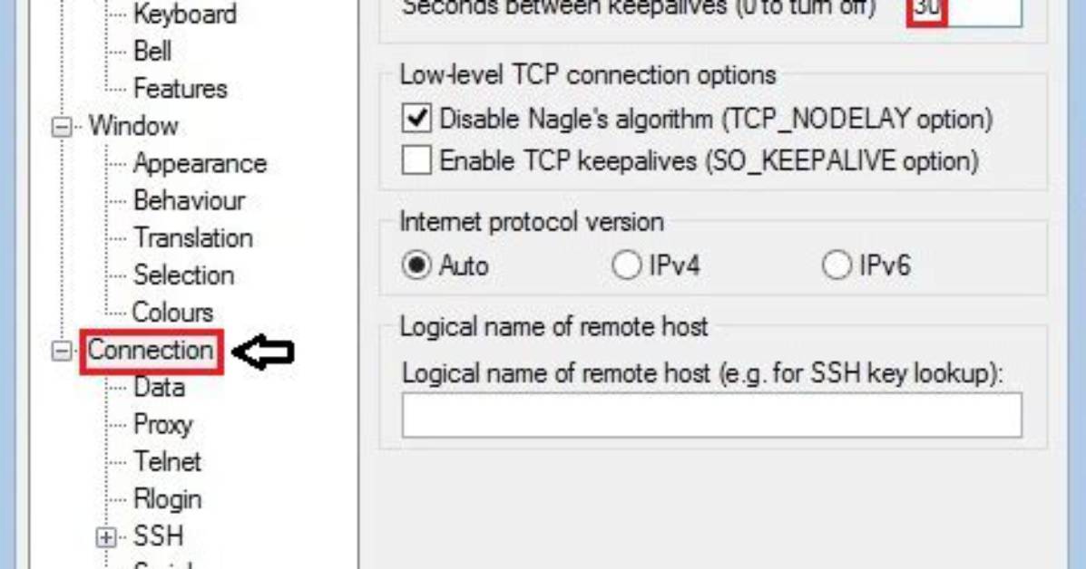 How to Make Putty Ssh Connection Never to Timeout When User Is Idle?