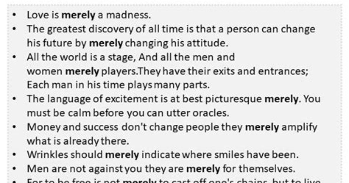 How to Make Sentence Merely?