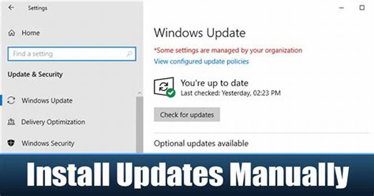 How to Manually Install Windows Updates?