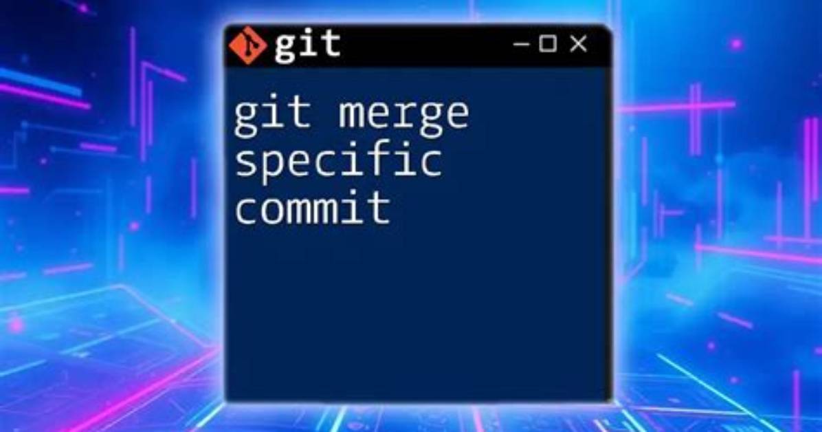 How to Merge a Specific Commit in Git