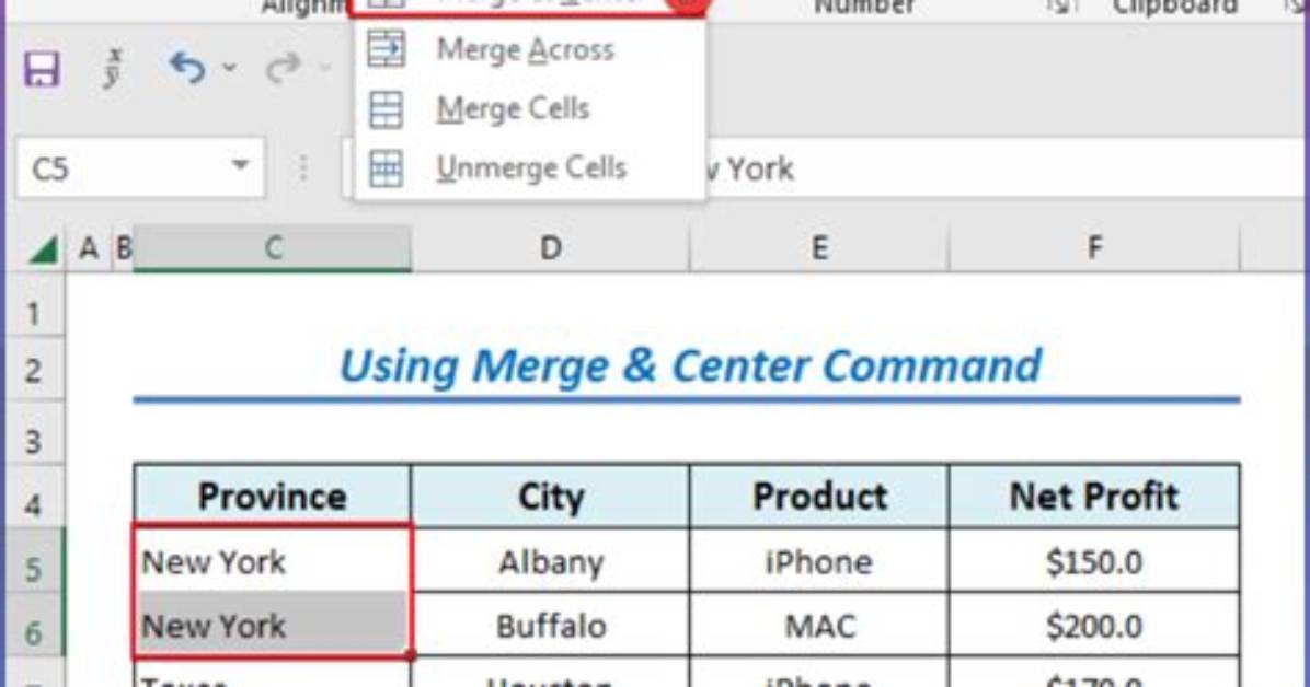 How to Merge Two Rows in Excel?