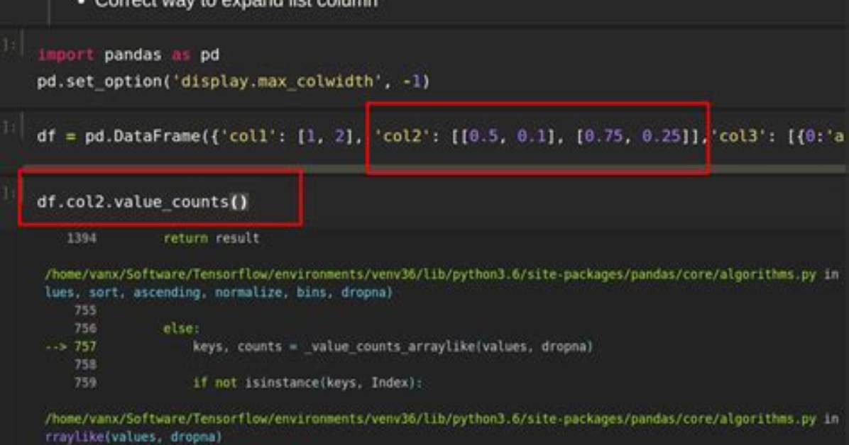 How to Overcome Typeerror: Unhashable Type: 'List'