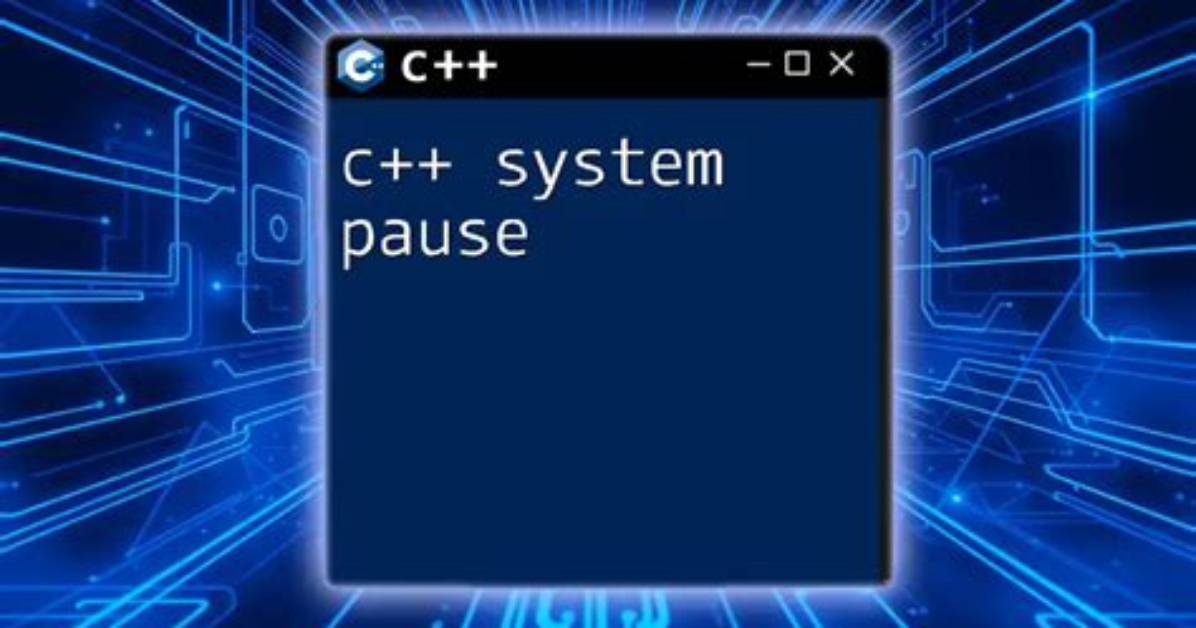 How to Pause in C?