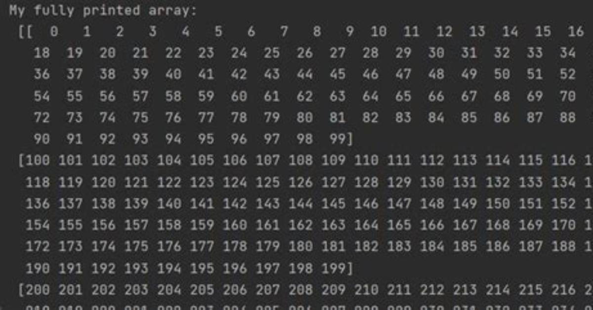 How to Print the Full Numpy Array, Without Truncation?