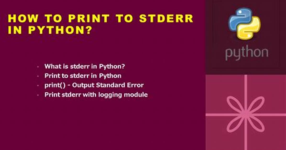 How to Print to Stderr in Python?