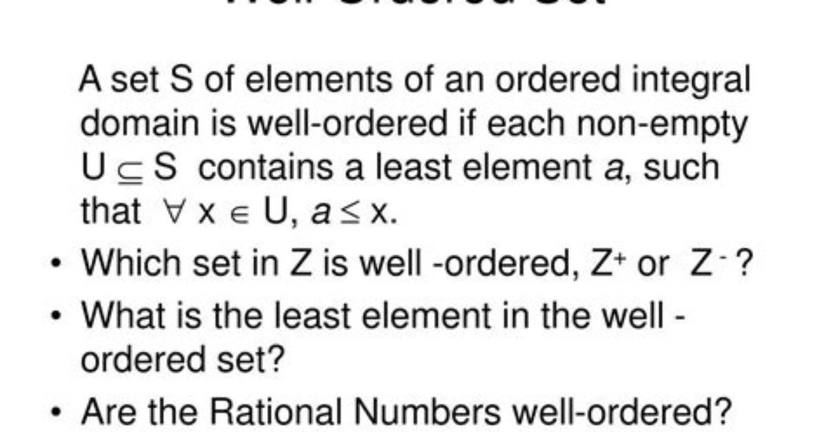How to Prove Well-Ordered Set?
