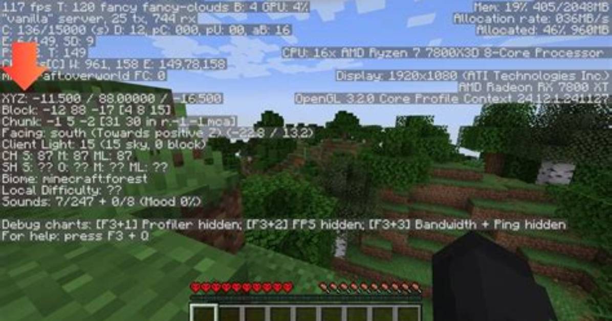 How to Pull up Coordinates in Minecraft