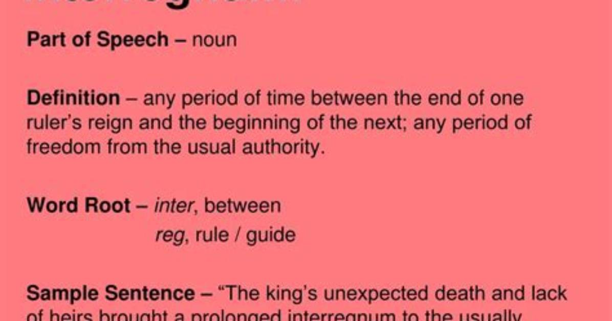 How to Put Interregnum in a Sentence?