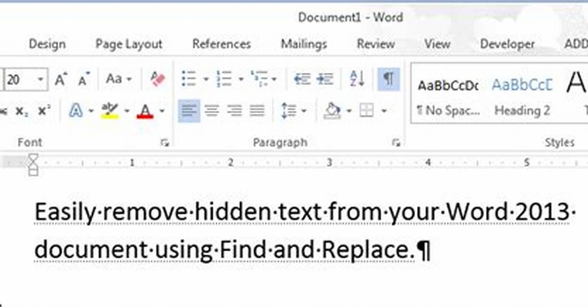 How to Quickly Remove Hidden Text from a Document in Word