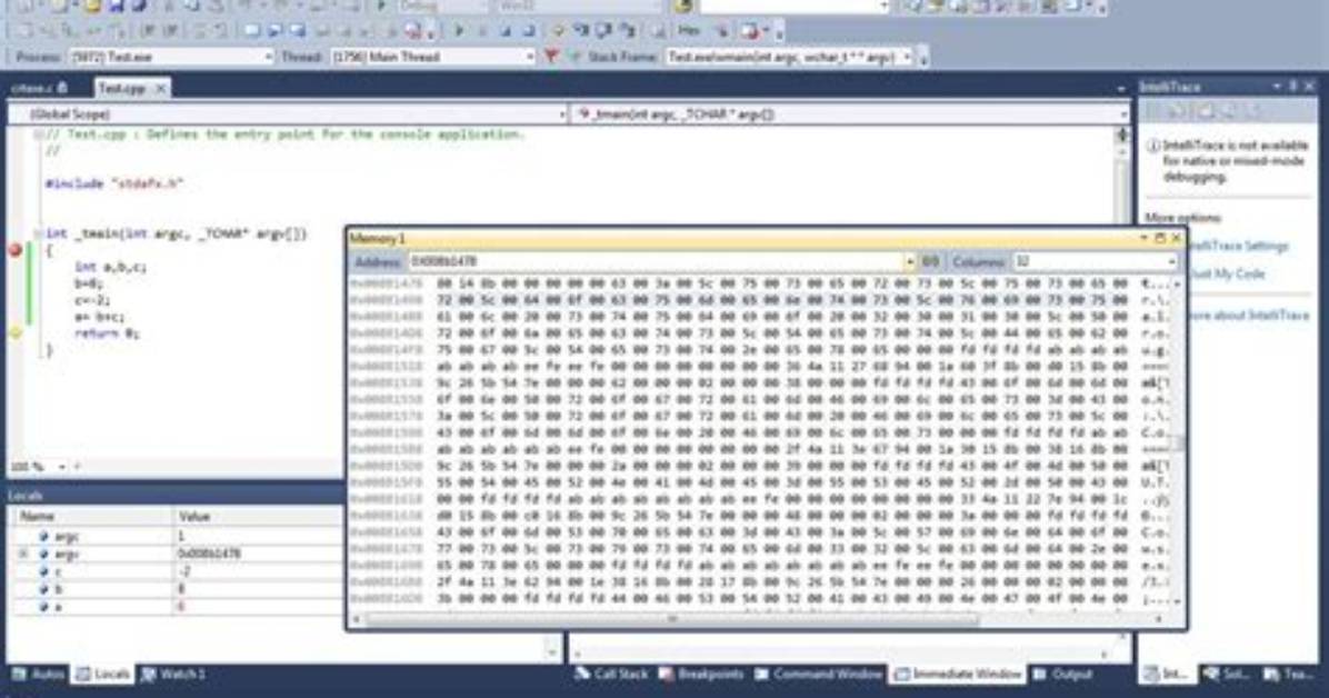How to Read the Debug Memory Window in Visual Studio