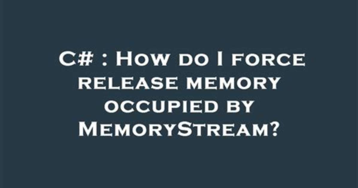 How to Release the Occupied Memory