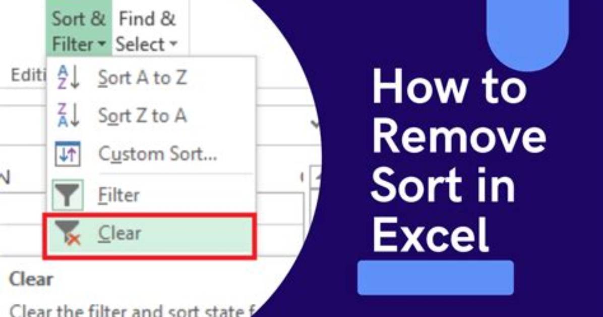 How to Remove Sort in Excel