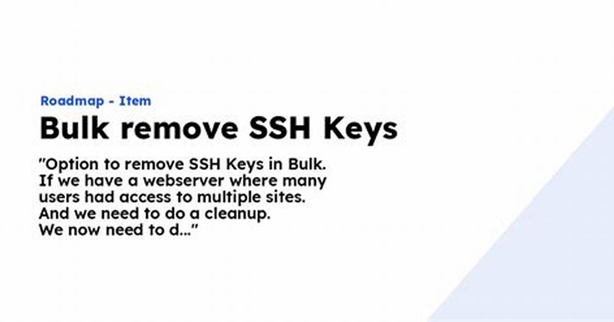 How to Remove Ssh Keys?